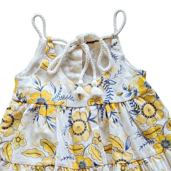 Haute Hippie Coastal Cottage Rope Strap Sundress | Linen Look Boho Dress Sz 3T - Picture 6 of 13